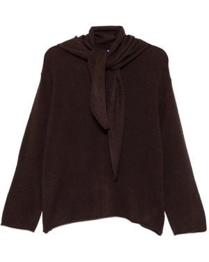 IVORY PARIS Pullover Mit Schaldetail - Braun