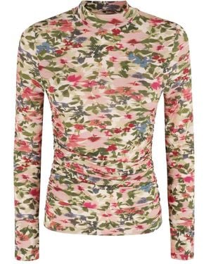 FARM Rio Ikat Tiny Flowers High-neck Top - Pink