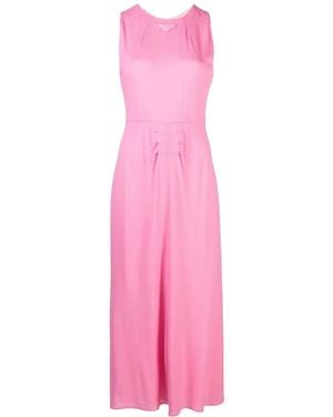 Prada Triangle Logo Maxi Dress - Pink