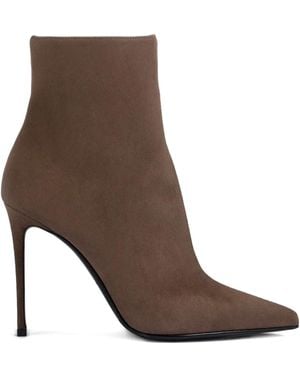 Le Silla Bottines Eva 100 Mm En Daim À Bout Pointu - Marron