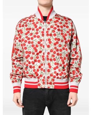 Dolce & Gabbana Cherry-Print Bomber Jacket - Red