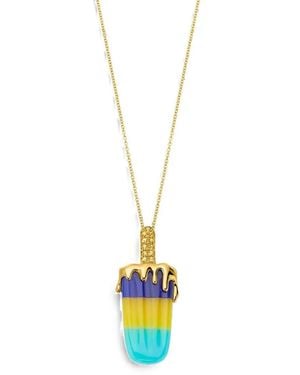 EDINA KISS Sapphire And Agate Large Popsicle Necklace - White