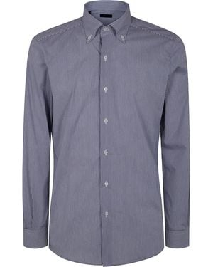 Fay Logo-Embroidered Shirt - Blue