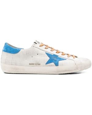 Golden Goose Crocodile-Effect Star Low-Top Trainers - Blue