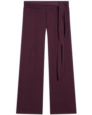 Juicy Couture Tie-Fastening Straight-Leg Trousers - Purple