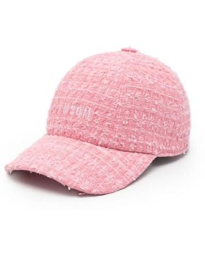 MSGM Logo Tweed Hat - Pink
