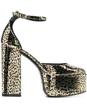 Paris Texas Leopard-Print Court Shoes - Black