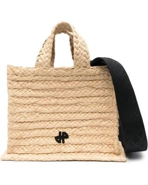 Patou Small Jp Raffia Tote Bag - Natural