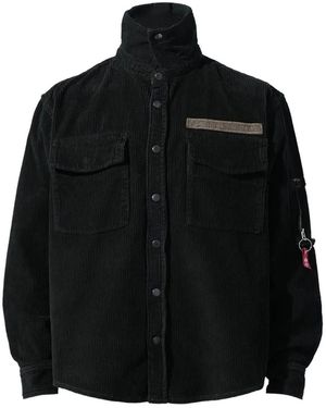 PROTOTYPES Graphic-Print Corduroy Shirt - Black