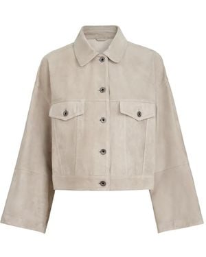 Brunello Cucinelli Jacke Aus Wildleder - Natur