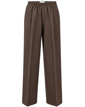 Cellar Door Pantalon Plissé À Taille Élastiquée - Brown