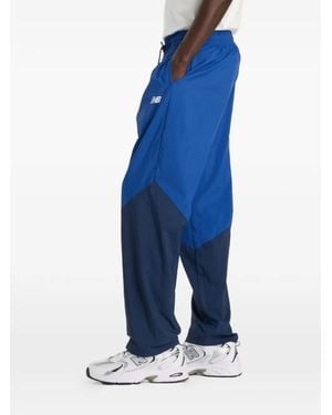 New Balance Logo-Detail Track Trousers - Blue