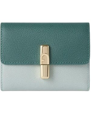 Furla S Compact Logo-Plaque Wallet - Blue