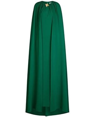 Oscar de la Renta Cyclamen-Detail Maxi Dress - Green