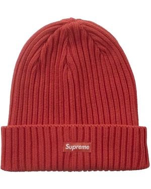 Supreme Logo Beanie Hat - Red