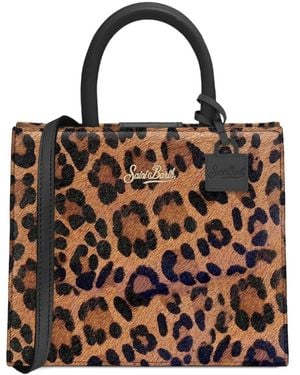 MC2 Saint Barth Medium Shop Mag Animal-Print Tote Bag - Brown
