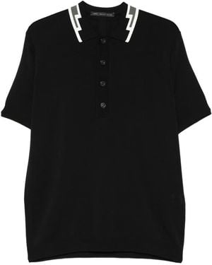Low Brand Contrast Collar T-Shirt - Black