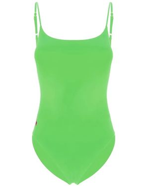 Polo Ralph Lauren Logo-Embroidered Scoop-Neck Swimsuit - Green