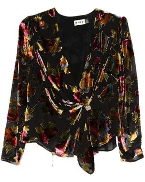 RIXO London Everlyn Floral Knot Top - Black