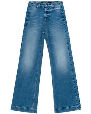 HTC Stonewashed Flared Jeans - Blue