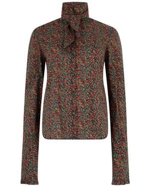 Philosophy Di Lorenzo Serafini Gerüschte Bluse mit Blumenmuster - Braun