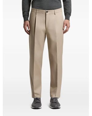 Peserico Pleated-Waistband Tailored Pants - Natural