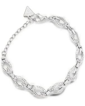 Guess Camden Crystal-Embellished G-Link Bracelet - White