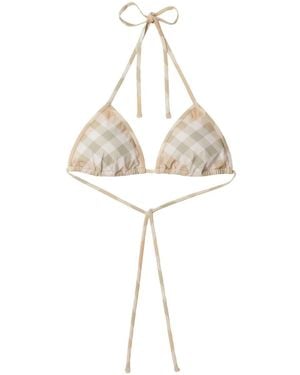 Burberry チェック ビキニトップ - ナチュラル