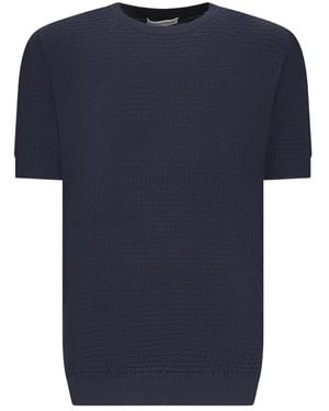GOES BOTANICAL Woven-Knit T-Shirt - Blue