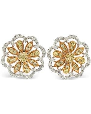 HYT Jewelry And Diamond Floral Earrings - Metallic