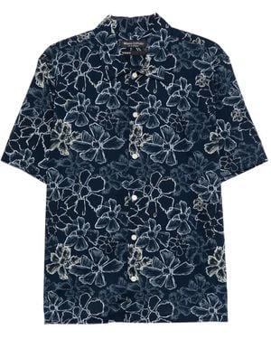 Marc O' Polo Floral-Print Camp-Collar Shirt - Blue