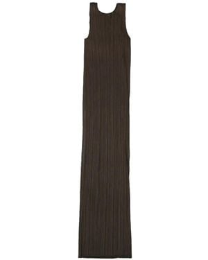 Pleats Please Issey Miyake Pleated Maxi Dress - White