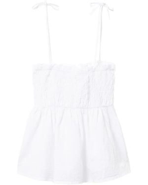 AAPE BY A BATHING AP Shirred Halterneck Top - White