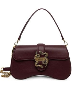Just Cavalli Snake-Plaque Shoulder Bag - Purple