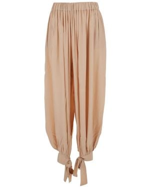 ANDAMANE Noor Tie-Cuff Gathered Trousers - Natural