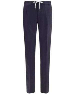 PT Torino Drawstring Elasticated-Waist Trousers - Blue