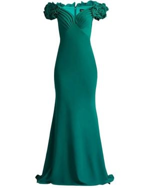 Tadashi Shoji Ruched Gown - Green