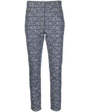 Moschino Vaqueros Skinny Con Monograma - Azul