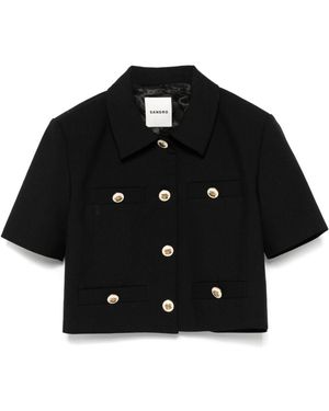 Sandro Cropped Jacket - Black