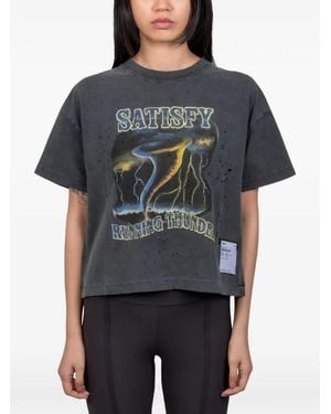 Satisfy Camiseta Mothtech Con Estampado Gráfico - Negro