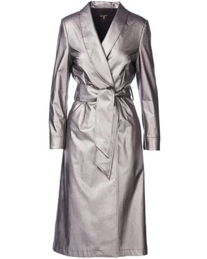 Tessitura Gabardina Con Cinturón - Gris
