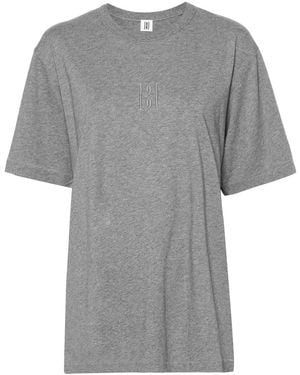 By Malene Birger Fayeh Logo-Embroidered T-Shirt - Grey
