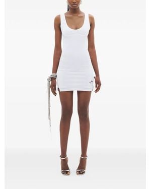 Area Logo-Embroidered Mini Dress - White