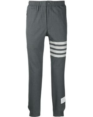 Thom Browne Plain Weave Suiting Track Trousers - Grey