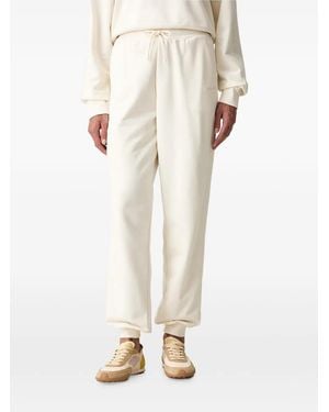 Guess Logo-Embroidered Track Pants - Natural