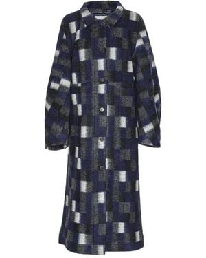 Henrik Vibskov Single-Breasted Brushed Coat - Blue