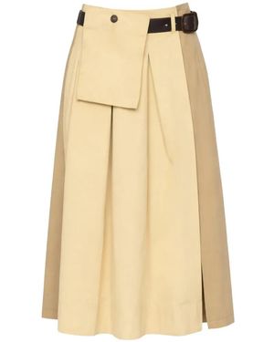 Sea Andrea Pleated Belted Skirt - Natural