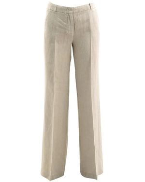 Kiltie Pressed-Crease Belt-Loop Pants - Natural
