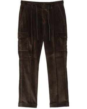 Gran Sasso Corduroy Drawstring Cargo Trousers - Black