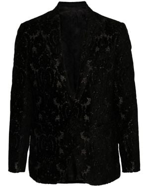 Etro Devoré-Effect Single-Breasted Blazer - Black